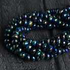 8mm Mystic Black Spinel Faceted Rondelles Set of 10 Beads - The Bead Traders