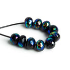 8mm Mystic Black Spinel Faceted Rondelles Set of 10 Beads - The Bead Traders