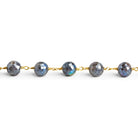 8mm Mystic Labradorite Faceted Round Gold Chain 22 beads - The Bead Traders