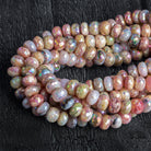 8mm Mystic Pink Peruvian Opal Faceted Rondelles Set of 10 Beads - The Bead Traders