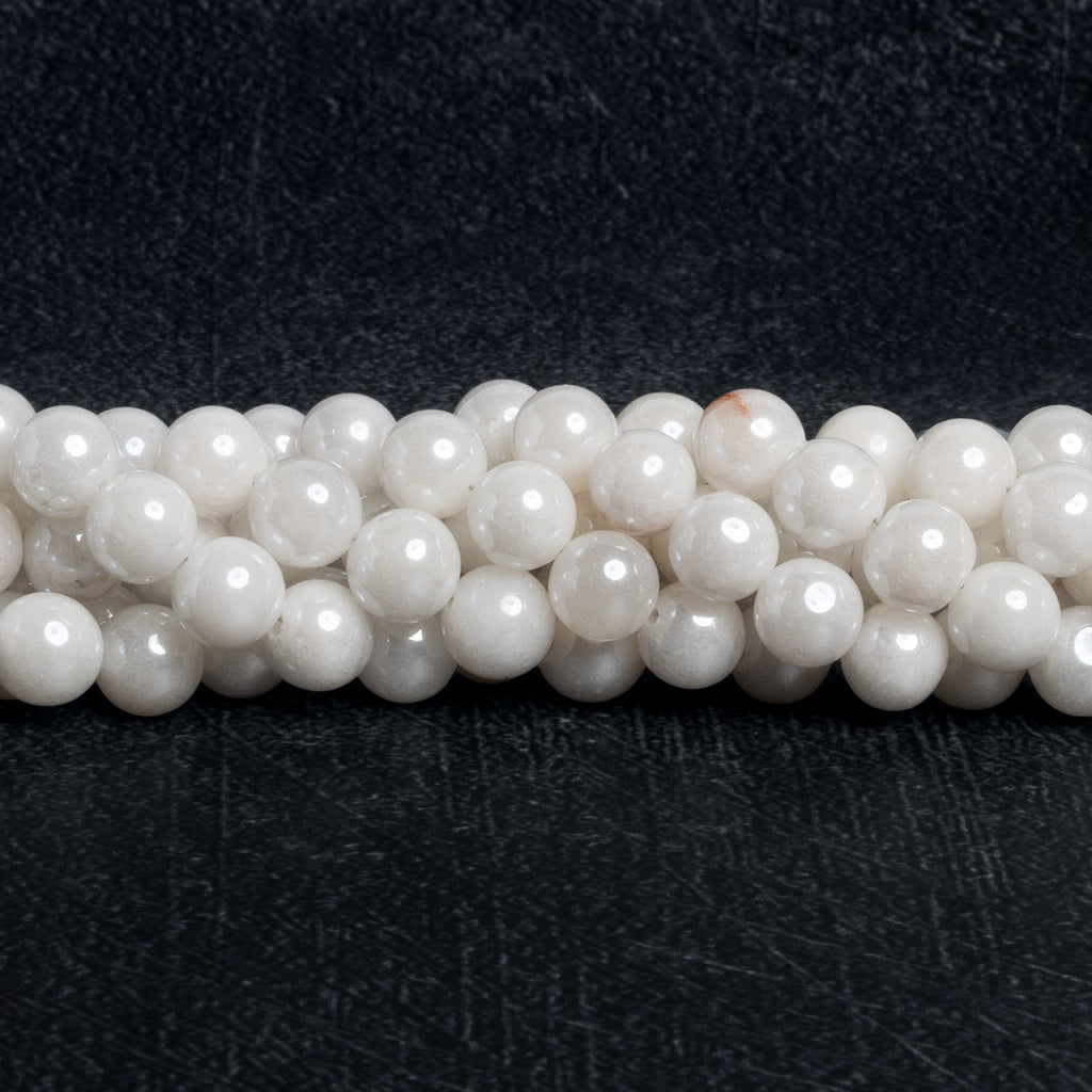 8mm Mystic White Quartz Plain Round Beads 8 inch 25 pieces - The Bead Traders