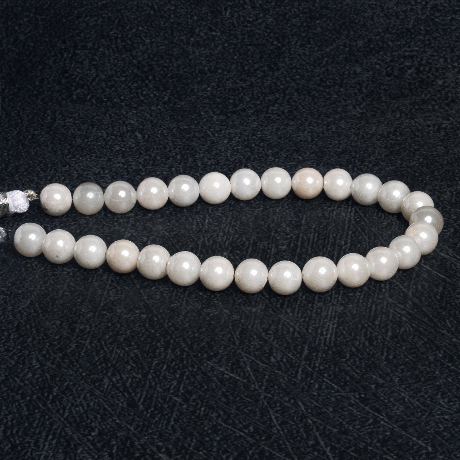 8mm Mystic White Quartz Plain Round Beads 8 inch 25 pieces - The Bead Traders