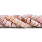 8mm Pink Peruvian Opal Plain Heishis 16 inch 70 beads - The Bead Traders