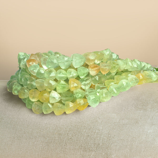 8mm Prehnite Faceted Trillions 8 inch 25 beads