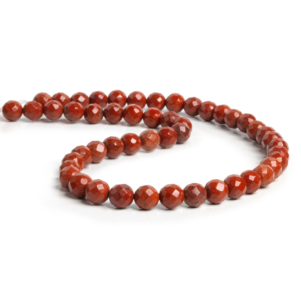 8mm Red Jasper Faceted Rounds 15 inch 48 beads - The Bead Traders