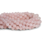 8mm Rose Quartz Plain Rounds 15 inch 45 beads - The Bead Traders