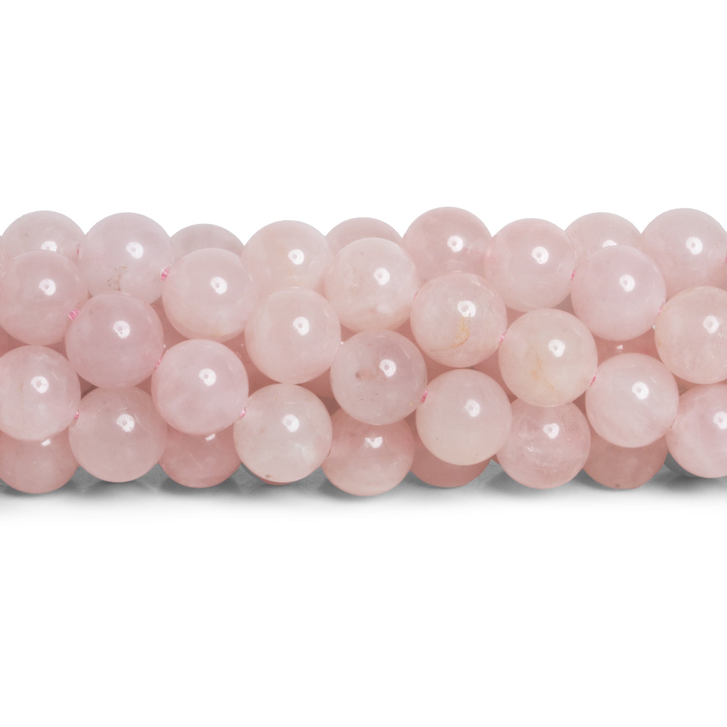 8mm Rose Quartz Plain Rounds 15 inch 45 beads - The Bead Traders