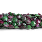 8mm Ruby in Zoisite Faceted Coins 7.5 inch 23 beads - The Bead Traders