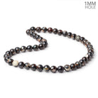 8mm Russian Black Tourmaline in Muscovite Rounds 15 inch 48 beads - The Bead Traders