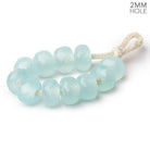 8mm Sea Blue Chalcedony 2mm Large Hole Faceted Rondelles Set of 10 Beads - The Bead Traders
