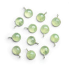 8mm Silver Bezeled Prehnite Calibrated Coin Pendant 1 Bead - The Bead Traders