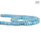 8mm Sky Blue Chalcedony Large Hole Rondelles 15 inch 75 beads - The Bead Traders