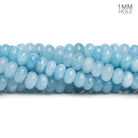 8mm Sky Blue Chalcedony Large Hole Rondelles 15 inch 75 beads - The Bead Traders