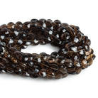 8mm Smoky Quartz Faceted Coins 7.5 inch 23 beads - The Bead Traders