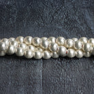 8mm Sterling Silver Plated Copper Brushed Rounds 8 inch 25 beads - The Bead Traders