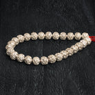 8mm Sterling Silver plated Copper Roval Circle Design Beadcaps 8 inch 52 beads - The Bead Traders