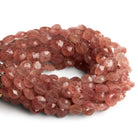8mm Strawberry Quartz Faceted Coins 7.5 inch 23 beads - The Bead Traders