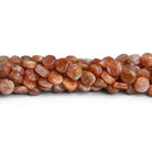 8mm Sunstone Handcut Coins 12 inch 37 beads - The Bead Traders