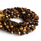8mm Tiger's Eye Faceted Coins 7.5 inch 23 beads - The Bead Traders