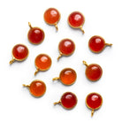 8mm Vermeil Bezeled Carnelian Calibrated Coin Pendant 1 Bead - The Bead Traders