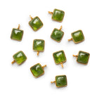 8mm Vermeil Bezeled Idocrase Square Pendant 1 Bead - The Bead Traders