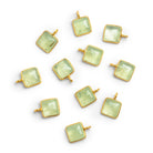 8mm Vermeil Bezeled Prehnite Square Pendant 1 Bead - The Bead Traders
