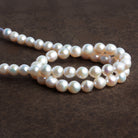 8mm White Off Round Pearls 15 inch 49 beads - The Bead Traders