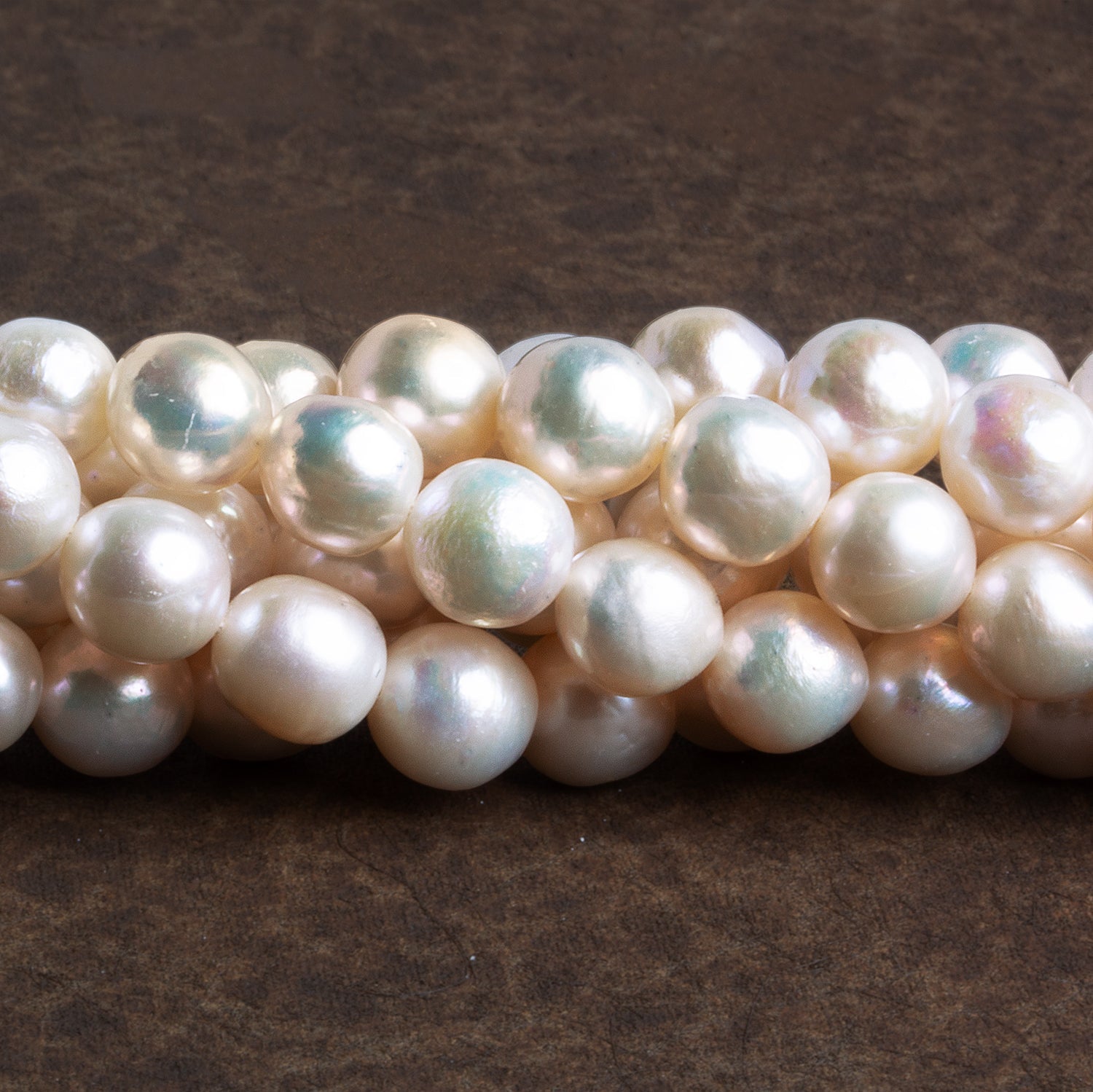 8mm White Off Round Pearls 15 inch 49 beads - The Bead Traders
