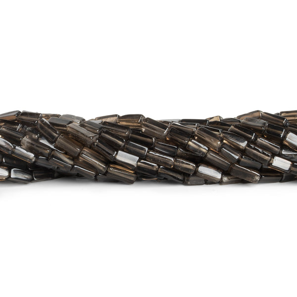 8x3mm Smoky Quartz Handcut Rectangles 14 inch 38 beads