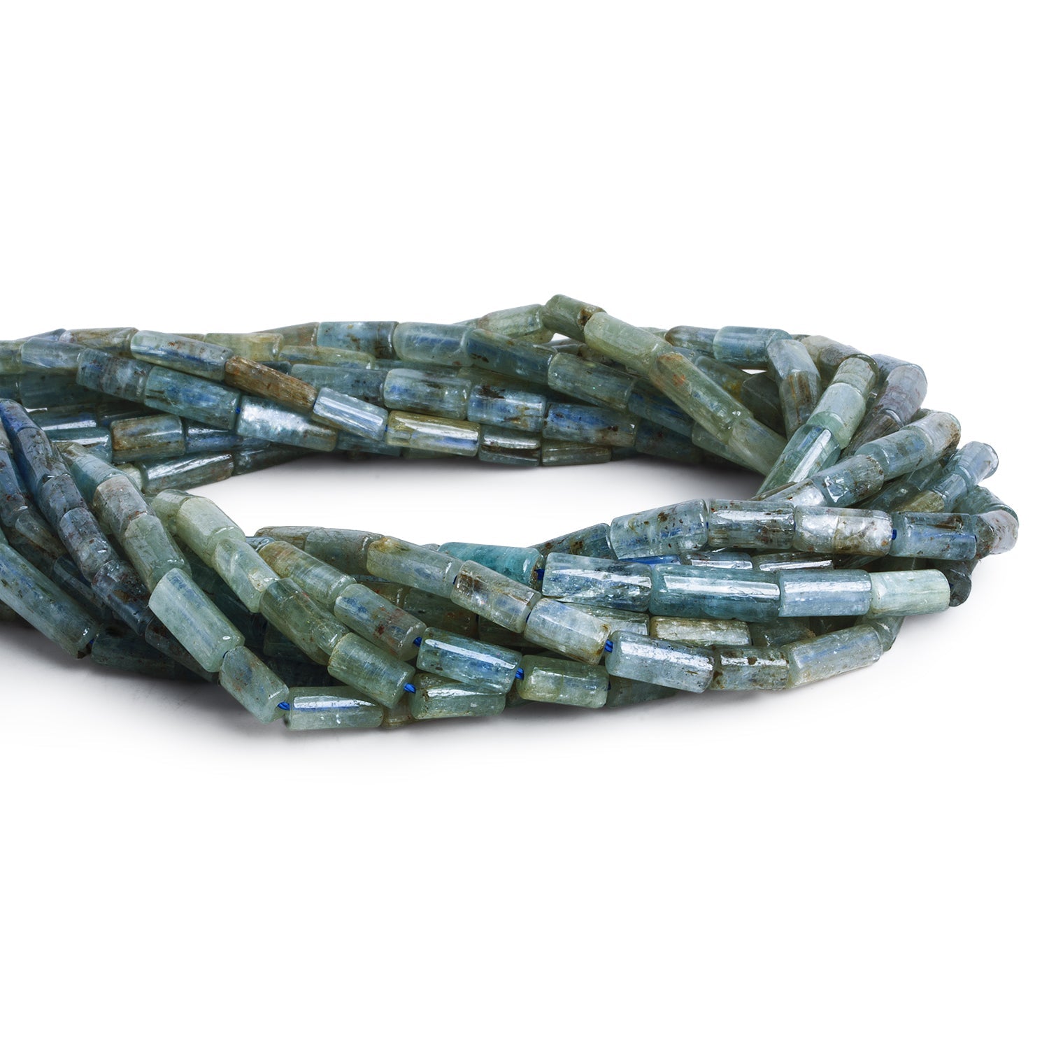 8x4mm Kyanite Tubes 14 inch 43 beads - The Bead Traders