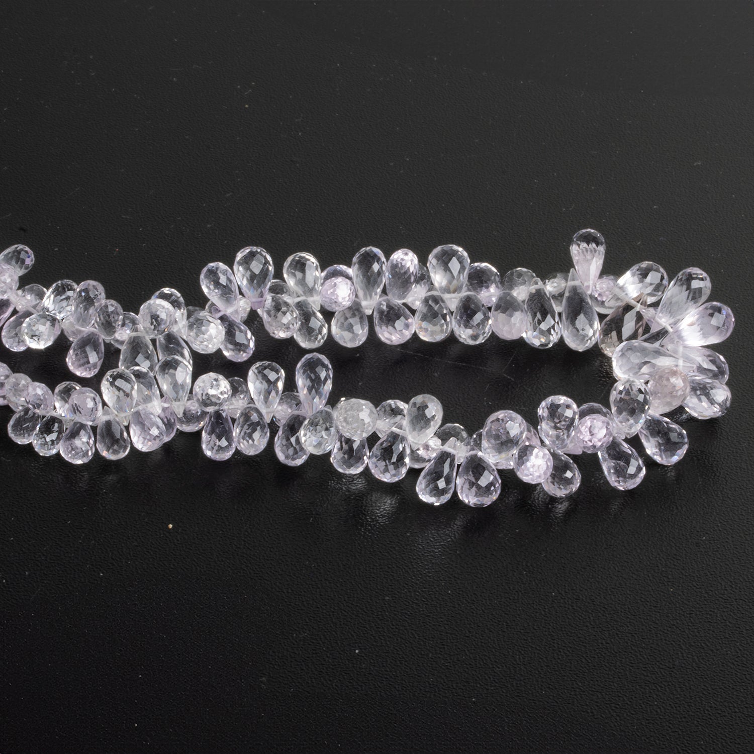 8x4mm Pink Amethyst Faceted Teardrops 8 inch 90 beads - The Bead Traders