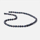 8x5mm Dark Navy Peacock Oval Pearls 15 inch 60 beads - The Bead Traders