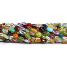 8x5mm Multi Gemstone Handcut Plain Ovals 12 inch 50 beads - The Bead Traders