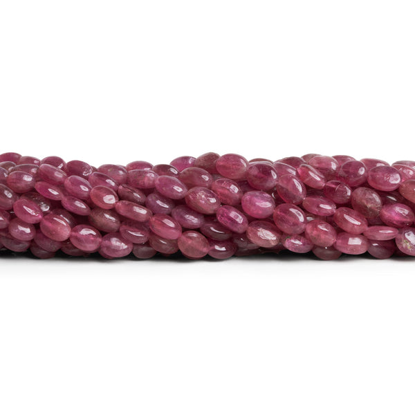 8x5mm Pink Tourmaline Plain Ovals 14 inch 55 beads