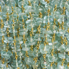 8x6mm Blue Quartz Double Nugget Gold Chain 58 beads - The Bead Traders