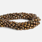 8x6mm Brassy Brown Straight Drilled Oval Pearls 15 inch 45 beads - The Bead Traders