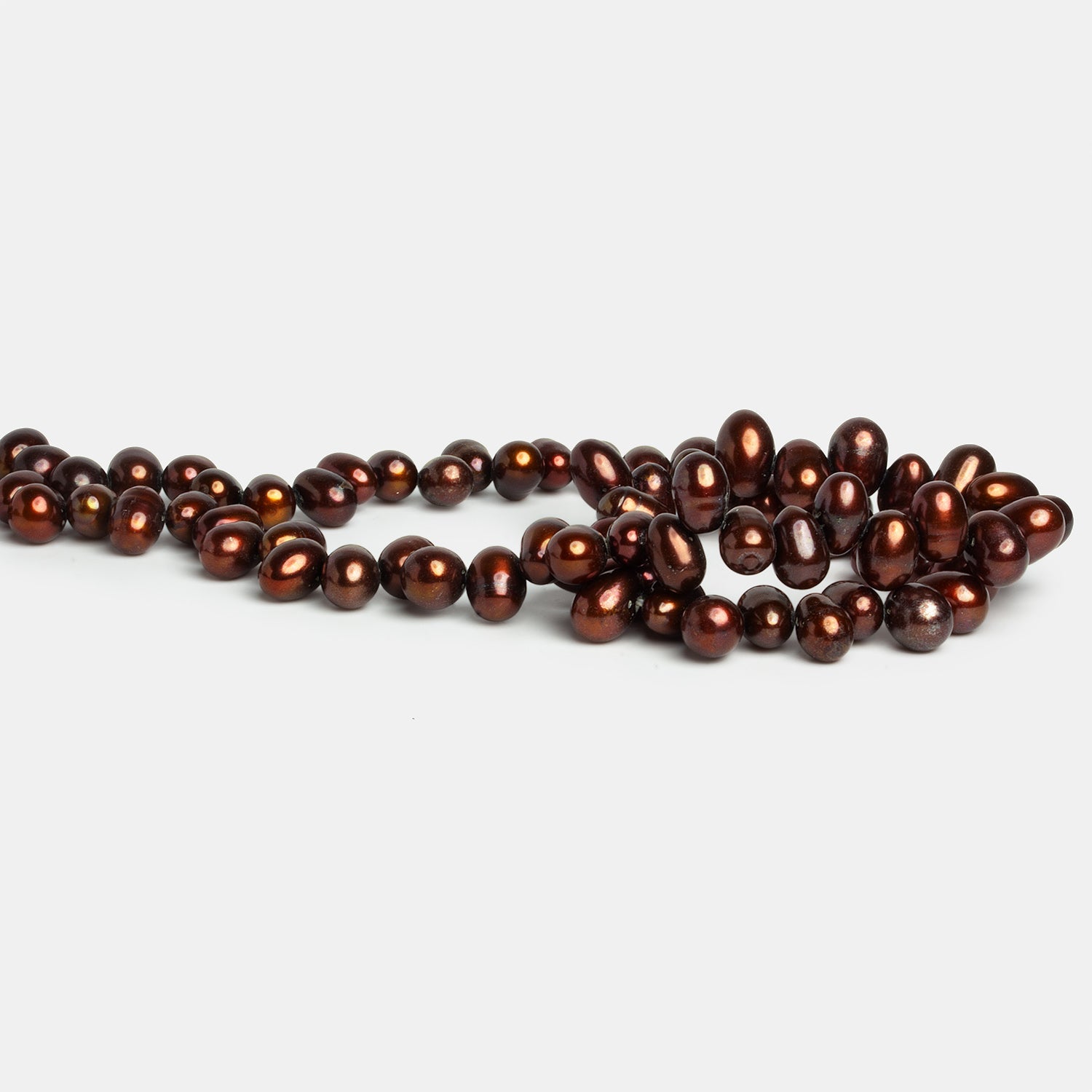 8x6mm Bronze Oval Pearls 15 inch 75 beads - The Bead Traders