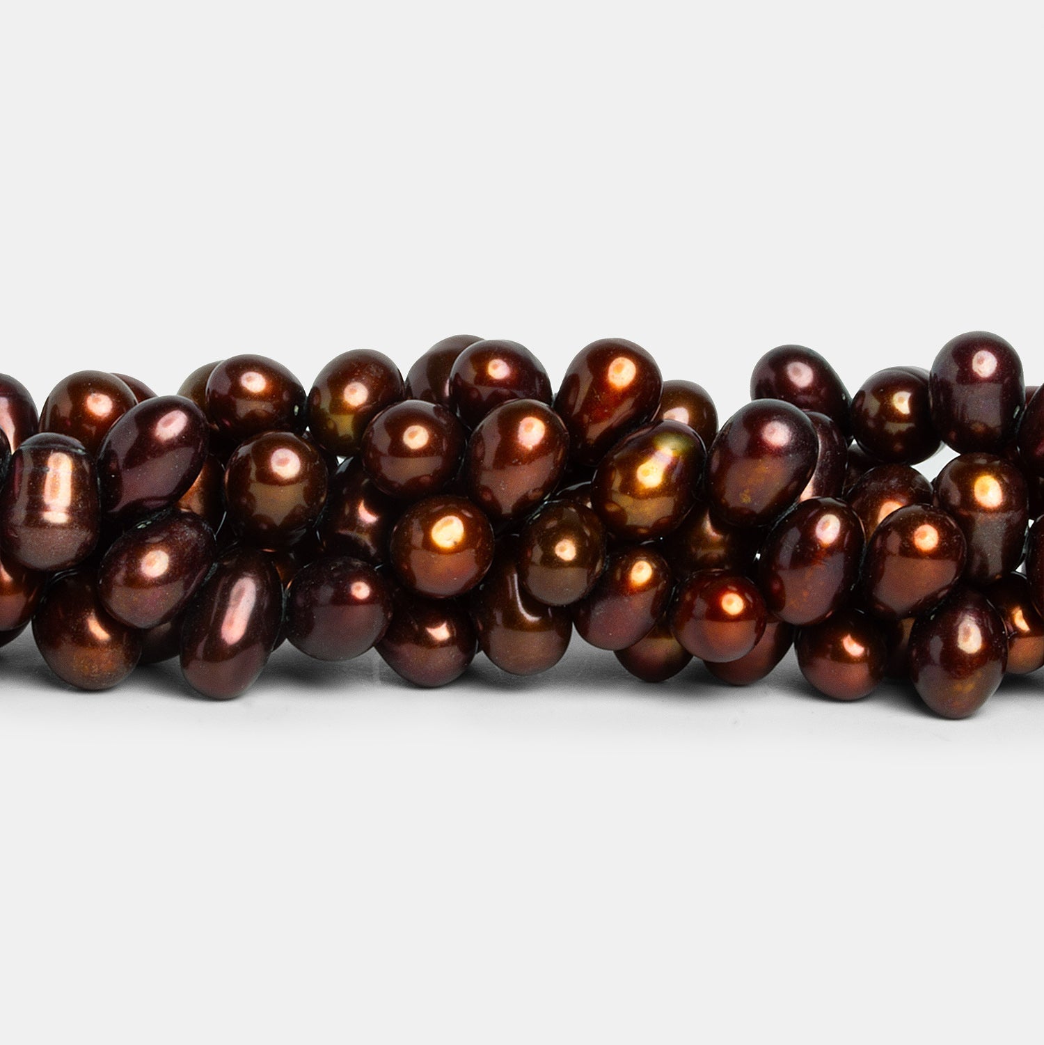 8x6mm Bronze Oval Pearls 15 inch 75 beads - The Bead Traders