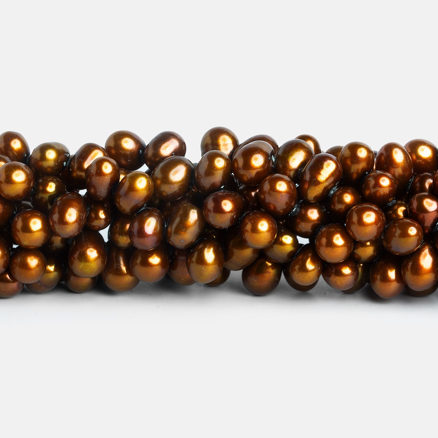 8x6mm Bronze Oval Pearls 16 inch 78 beads - The Bead Traders