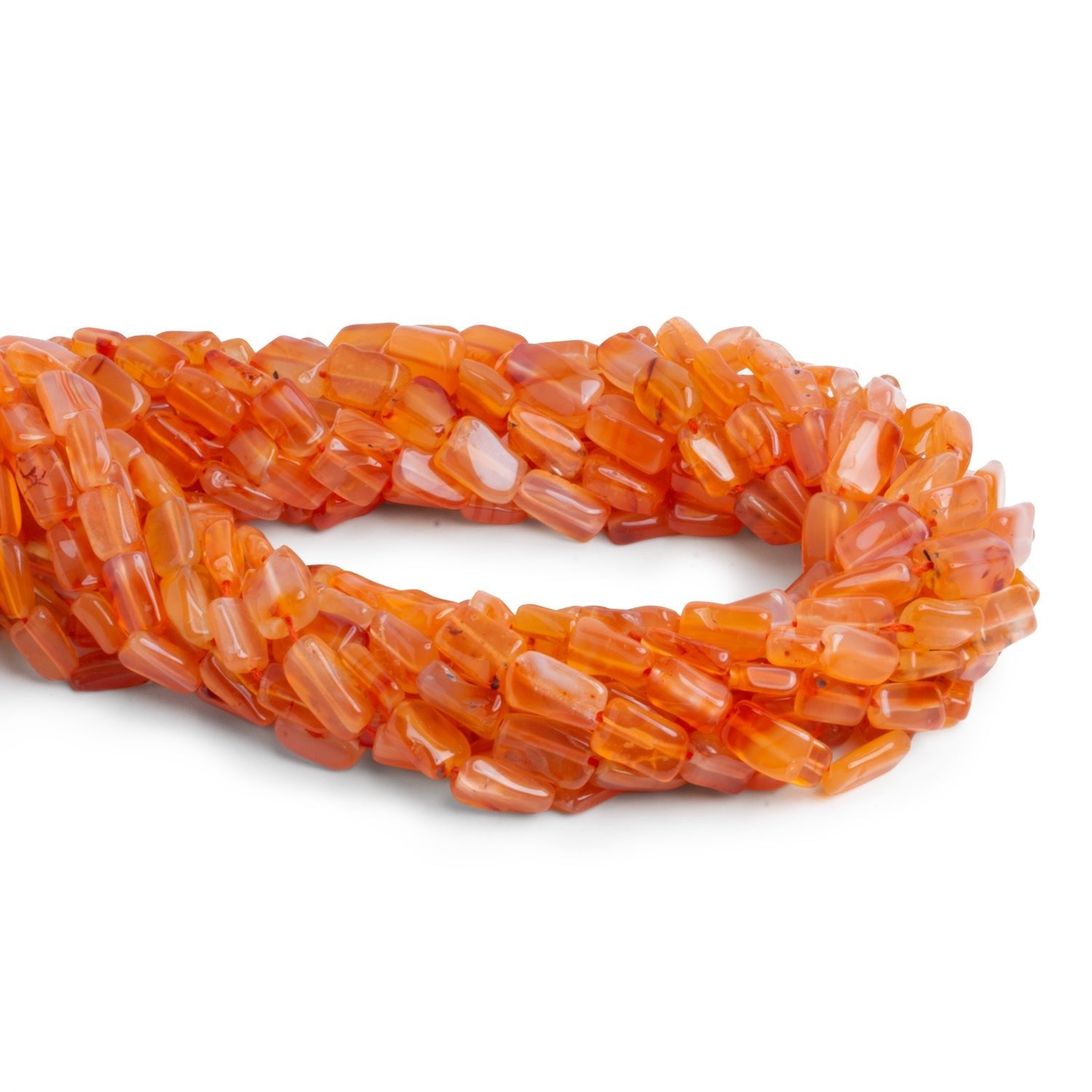 8x6mm Carnelian Plain Rectangles 12 inch 35 beads - The Bead Traders