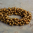 8x6mm Chartruese Top Drilled Oval Pearls 15.5 inch 77 beads - The Bead Traders