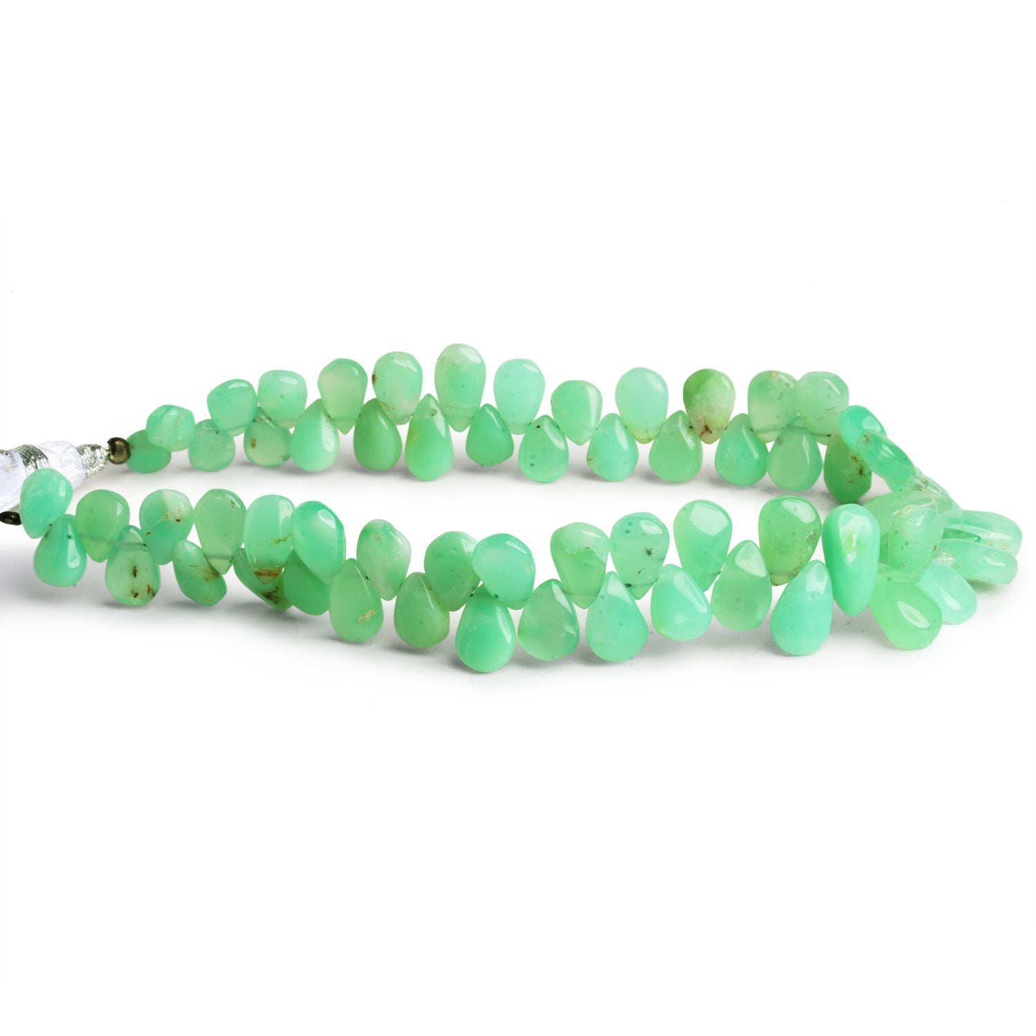 8x6mm Chrysoprase Plain Pears 8 inch 60 beads - The Bead Traders
