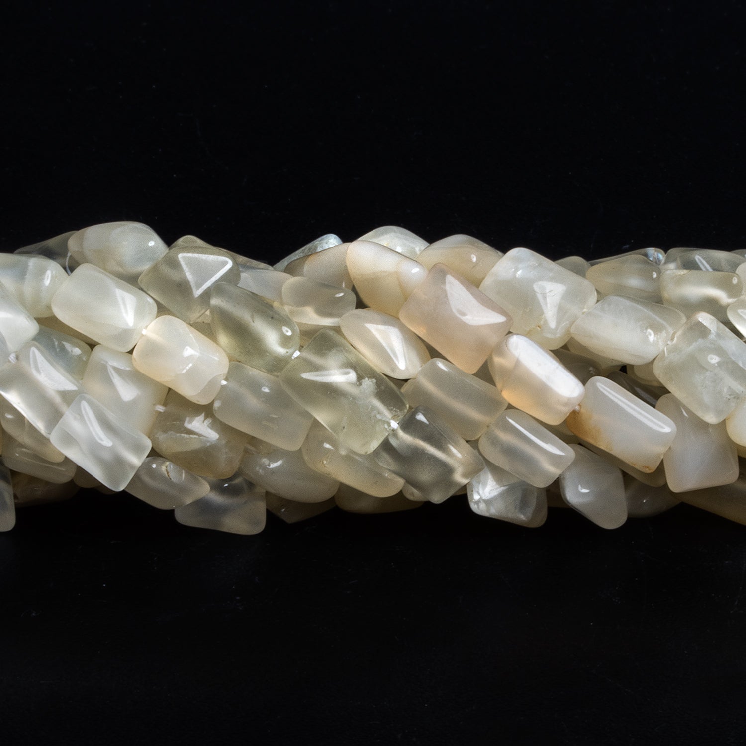 8x6mm Cream Moonstone Rectangles 14 inch 42 beads - The Bead Traders