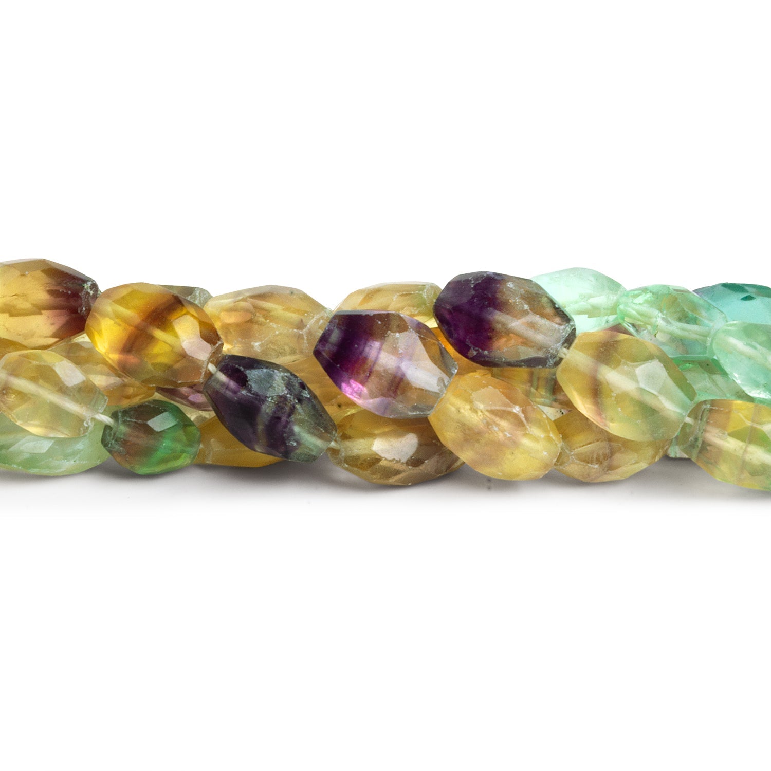 8x6mm Fluorite Faceted Ovals 14 inch 33 beads - The Bead Traders