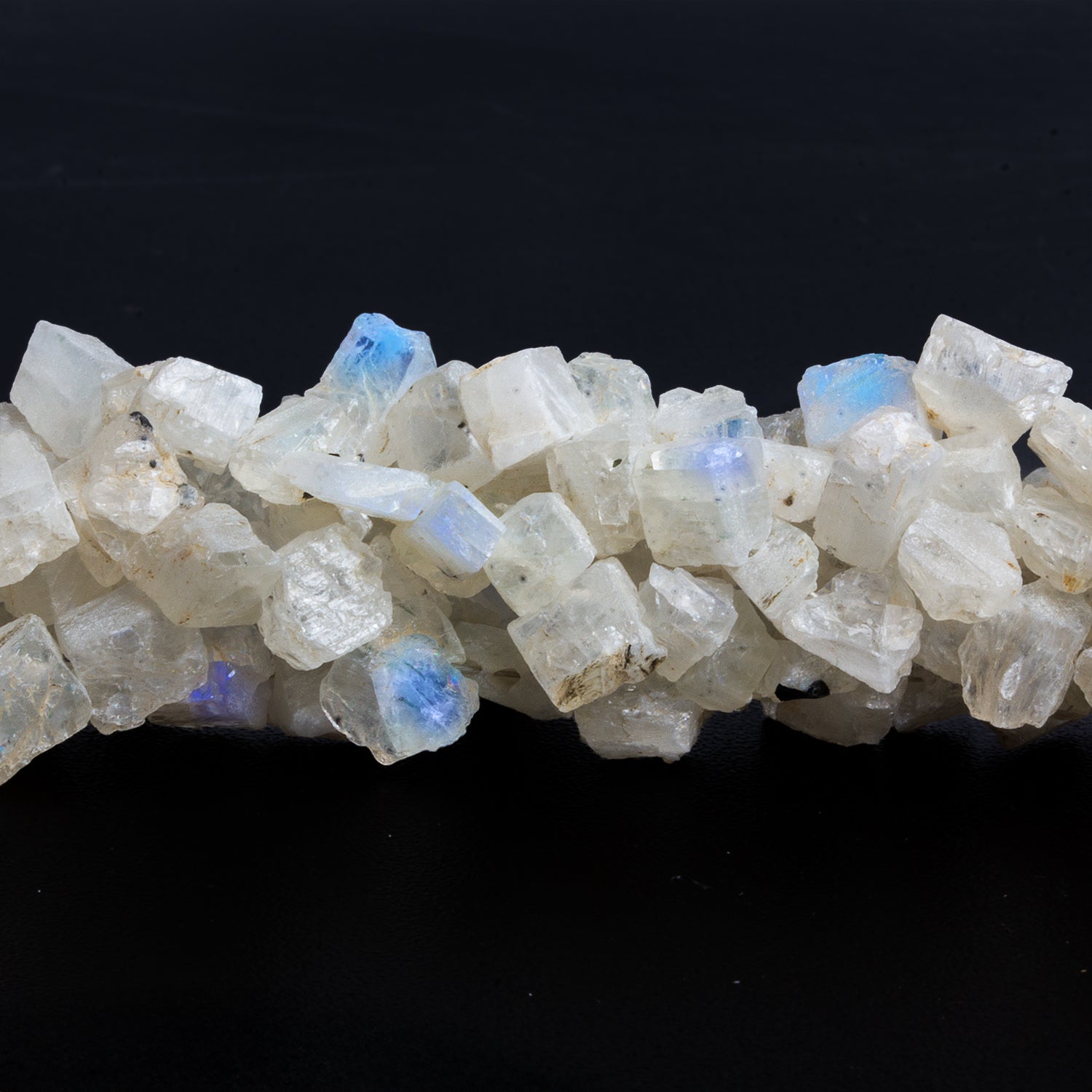 8x6mm Rainbow Moonstone Natural Crystals 7 inch 30 beads - The Bead Traders