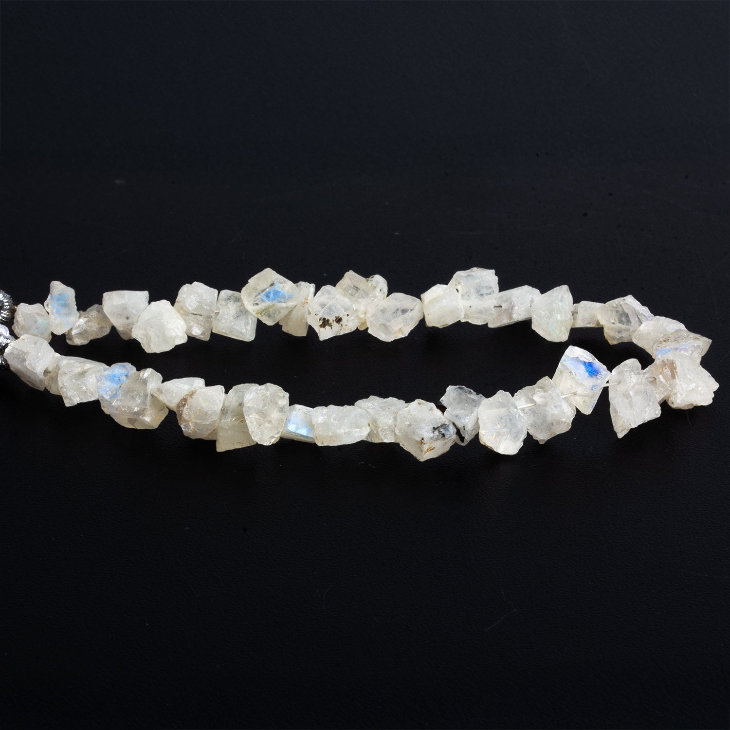 8x6mm Rainbow Moonstone Natural Crystals 7 inch 30 beads - The Bead Traders