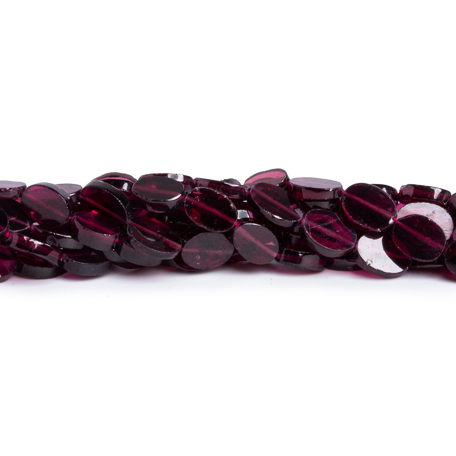 8x6mm Rhodolite Garnet Plain Ovals 14 inch 45 beads - The Bead Traders