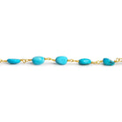 8x6mm Turquoise Howlite Nugget Gold Chain 23 beads - The Bead Traders