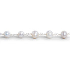 8x6mm White Baroque Pearl Silver Chain 25 beads - The Bead Traders