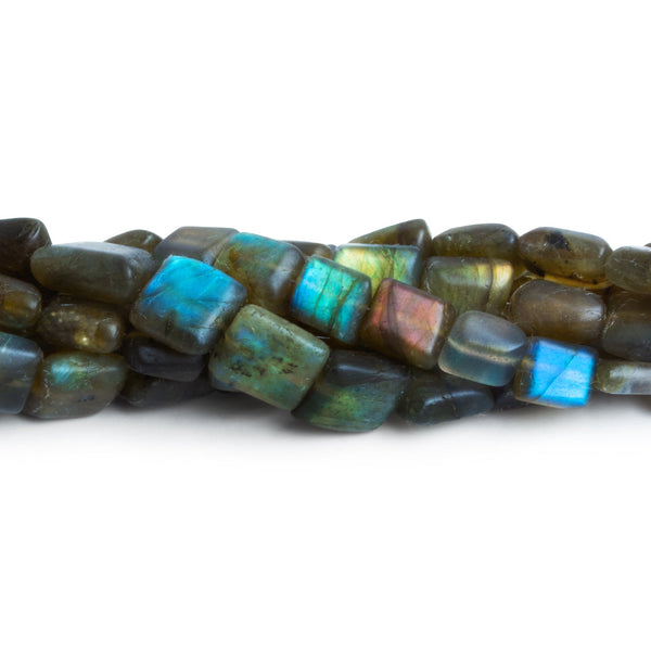 8x7mm Matte Labradorite Rectangles 7.5 inch 23 beads